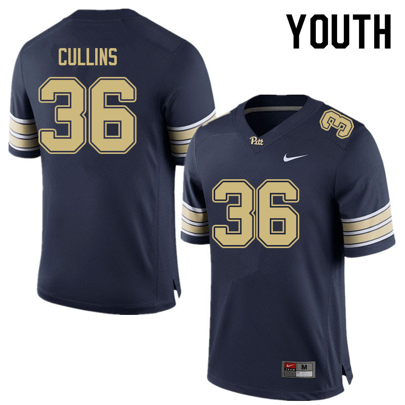 Youth #36 Justin Cullins Pitt Panthers College Football Jerseys Sale-Navy